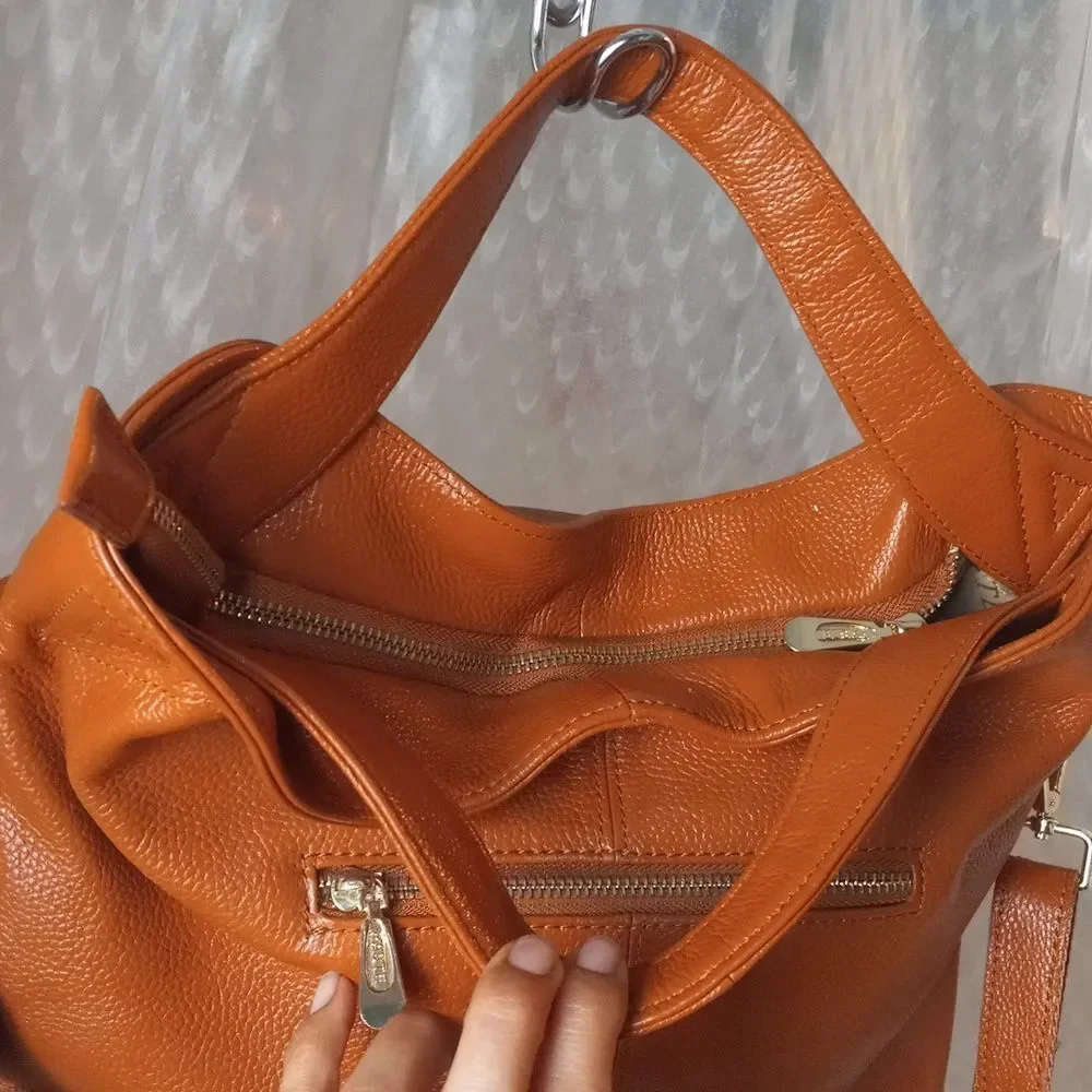 Paste Brand Tan Leather Purse With Removable Adjustable Strap
